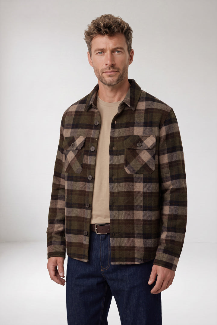 Taranto Brushed Geruit Overshirt - Groen