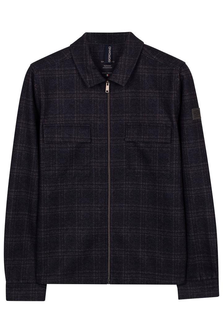 Carissio Wool Geruit Overshirt - Blauw