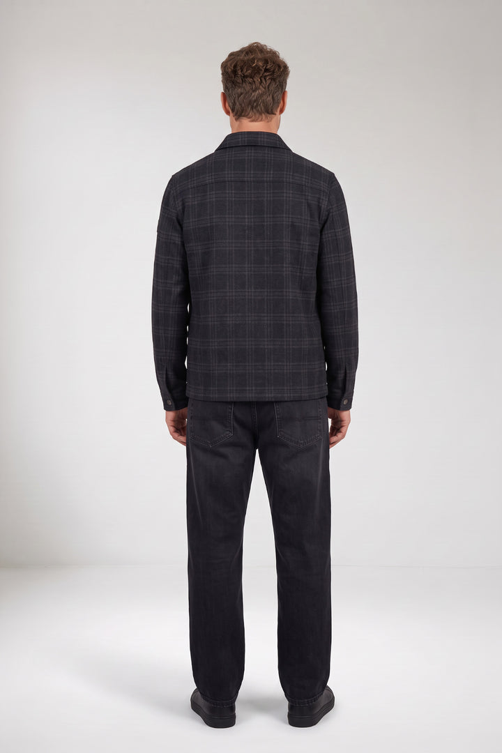 Carissio Wool Geruit Overshirt - Blauw
