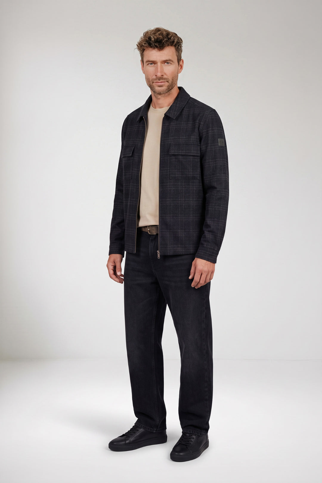 Carissio Wool Geruit Overshirt - Blauw