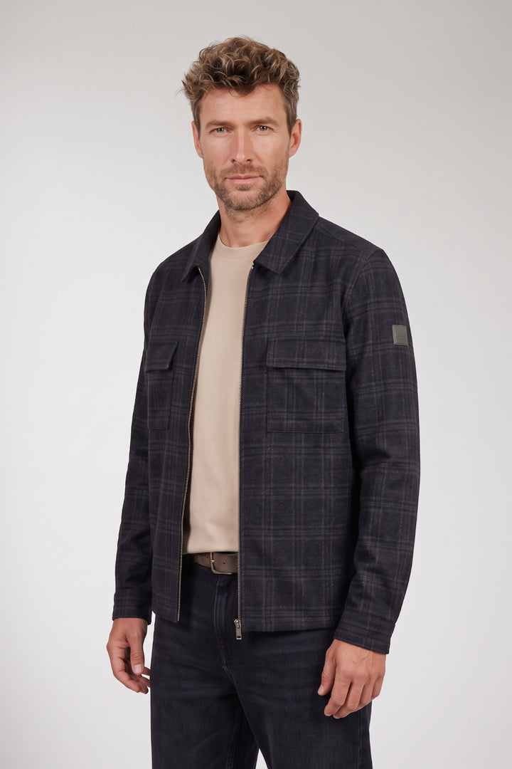 Carissio Wool Geruit Overshirt - Blauw