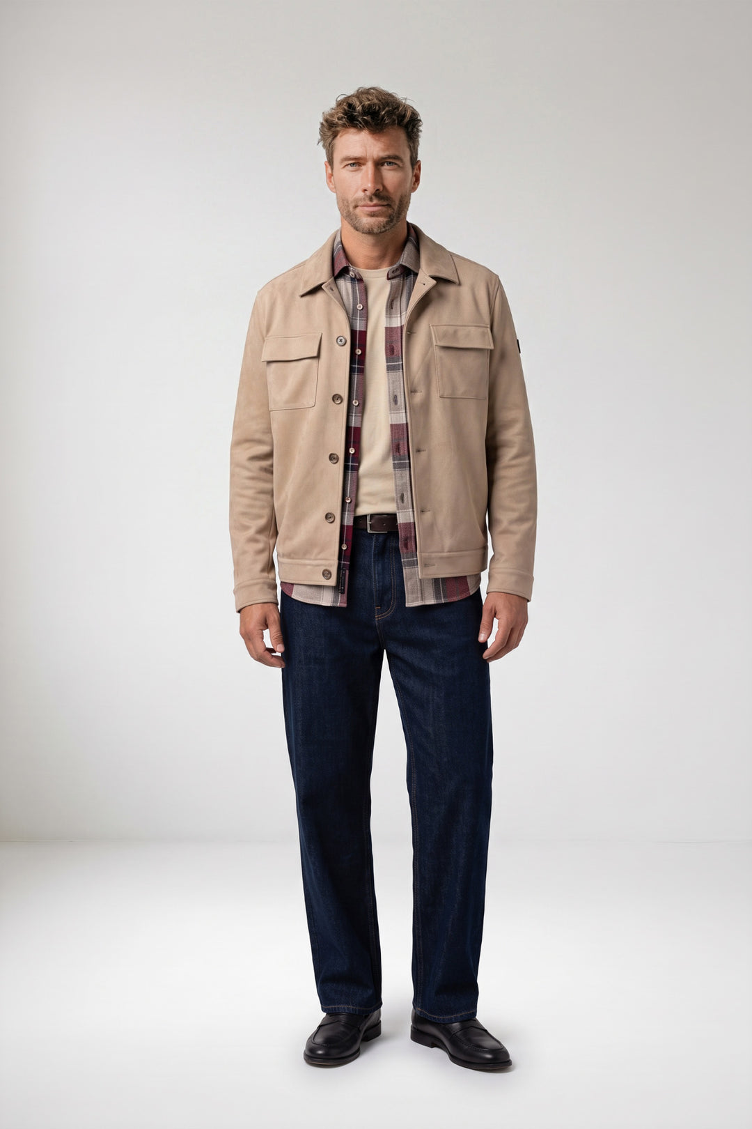 Romio Suedine Overshirt - Beige