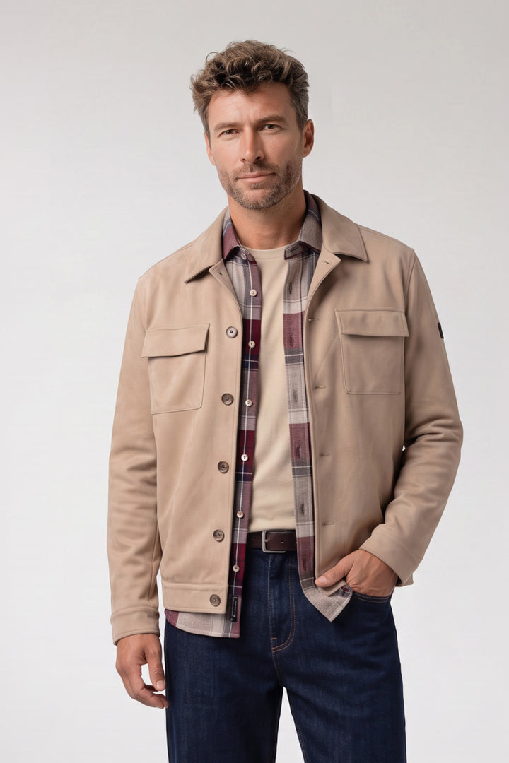 Romio Suedine Overshirt - Beige