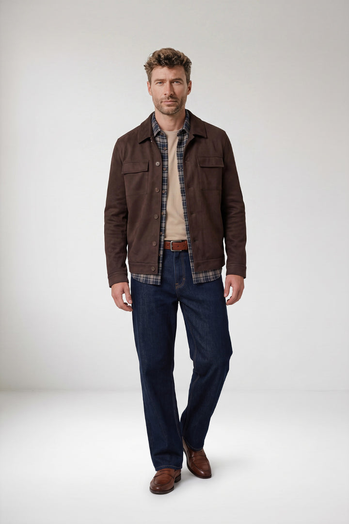 Romio Suedine Overshirt - Camel