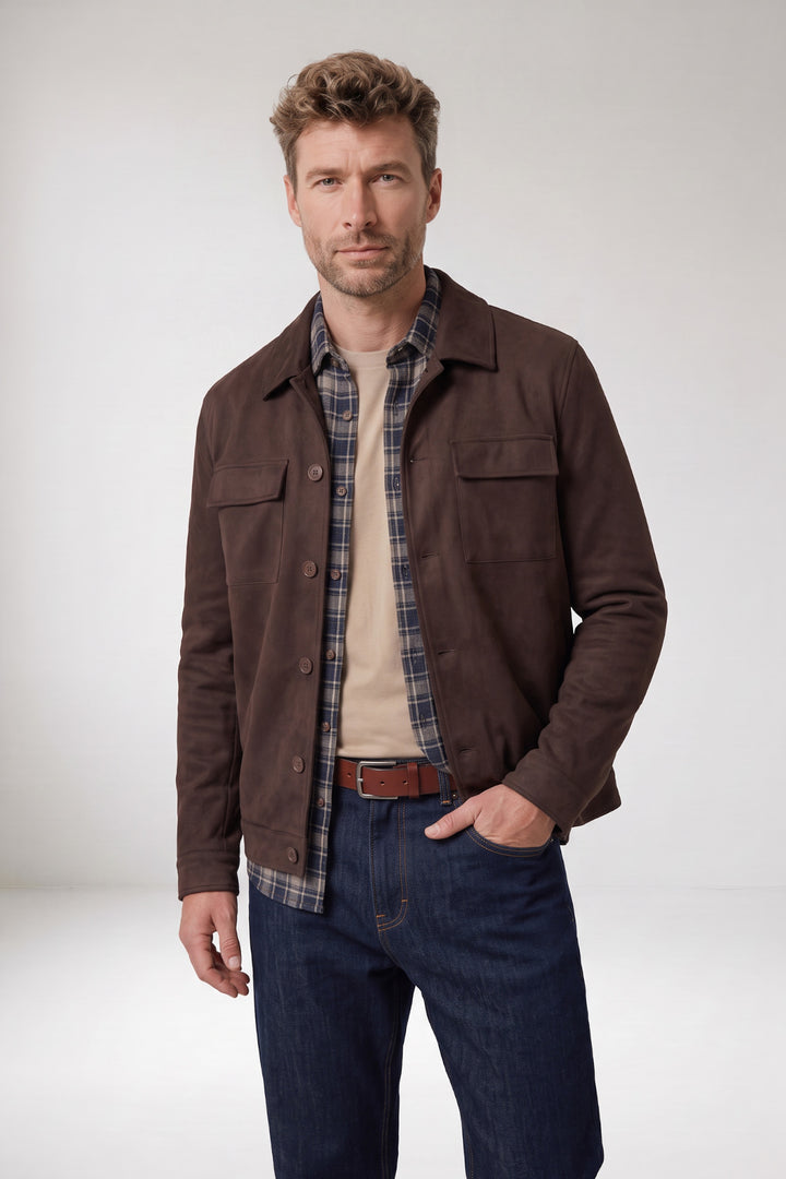 Romio Suedine Overshirt - Camel