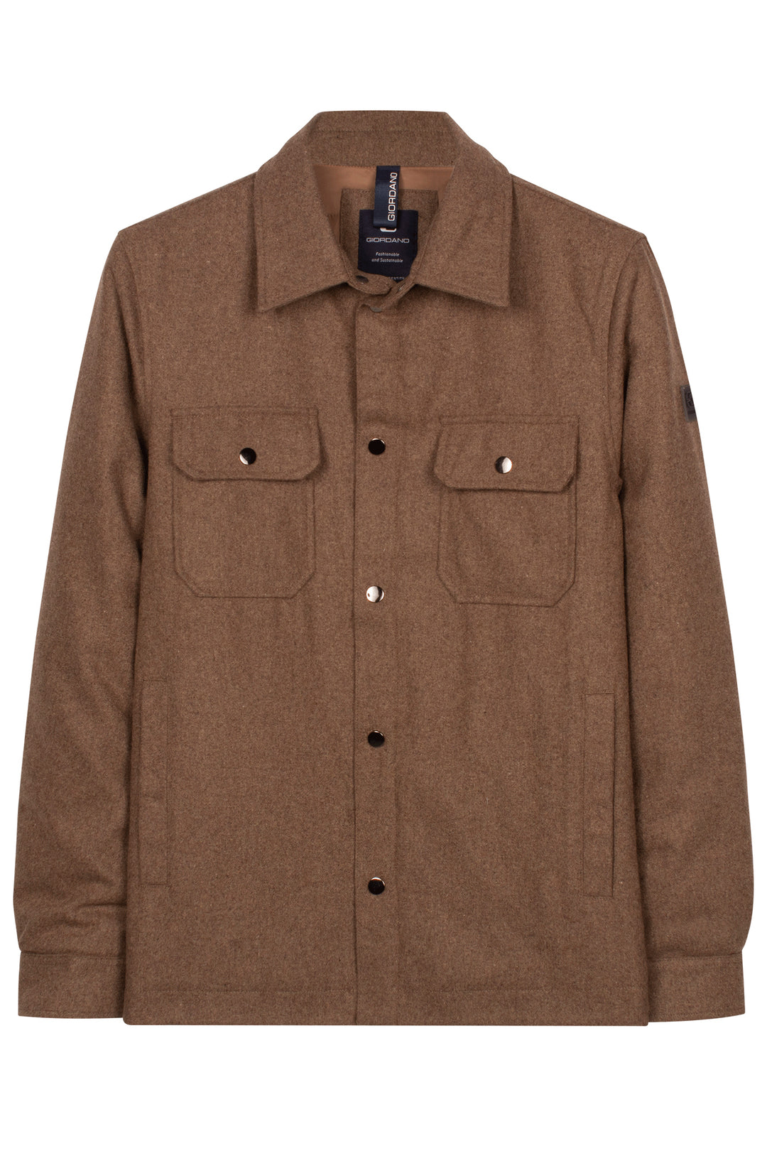 Vinovo Brushed Overshirt - Bruin