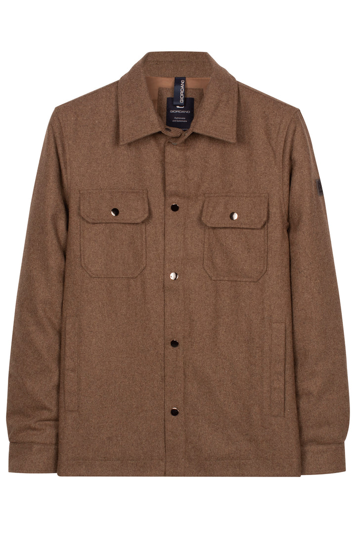 Vinovo Brushed Overshirt - Bruin