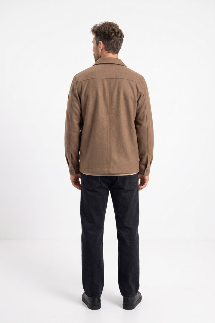 Vinovo Brushed Overshirt - Bruin