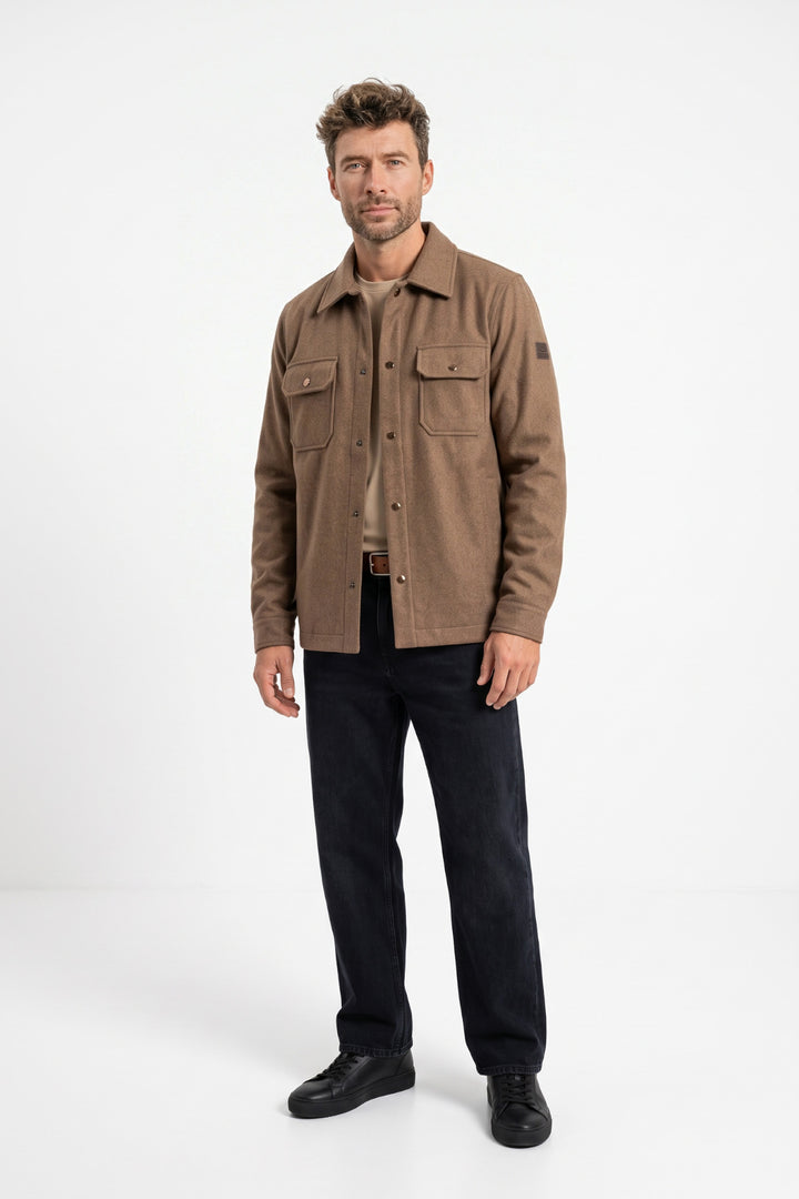 Vinovo Brushed Overshirt - Bruin