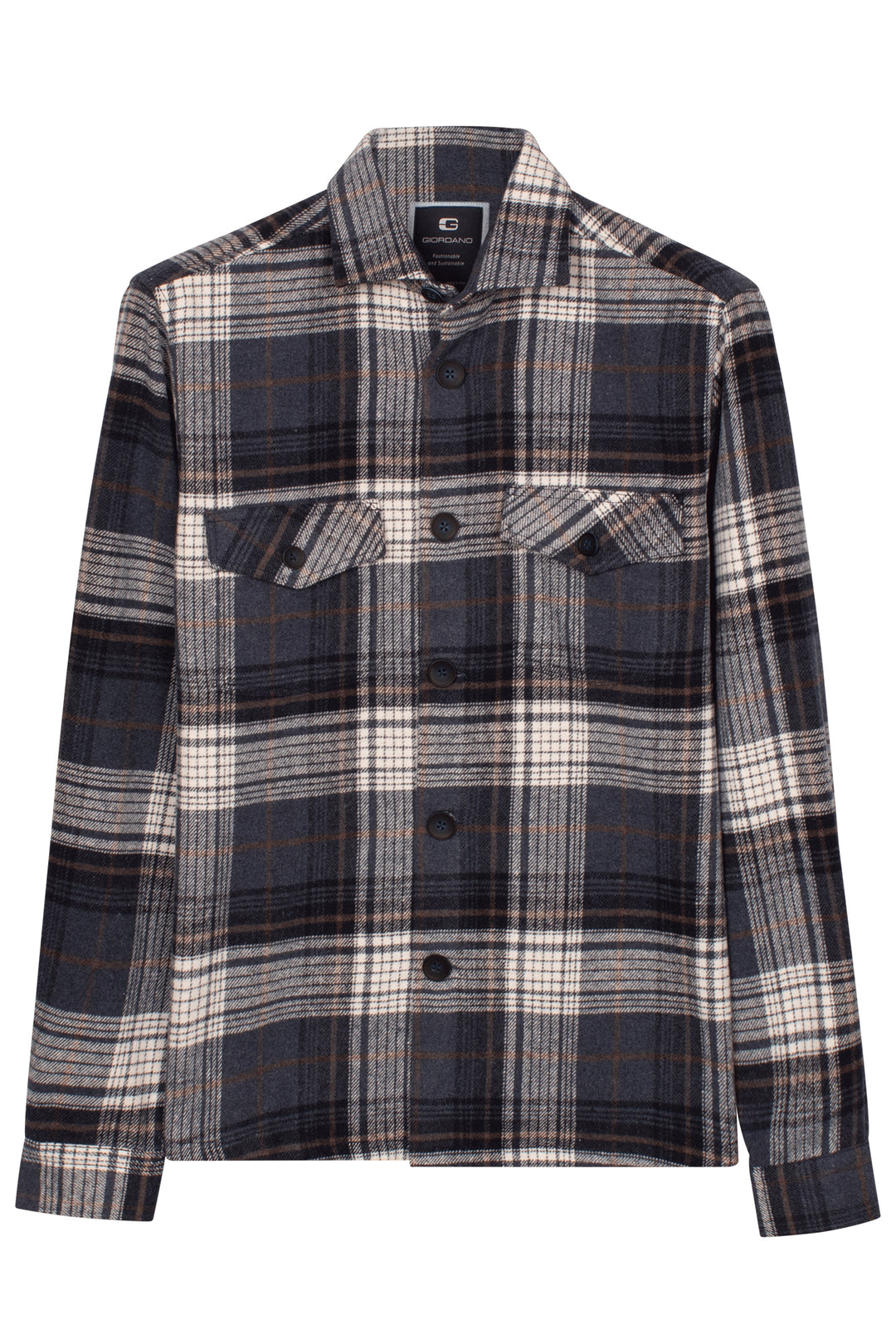 Salerno Geruit Overshirt - Blauw