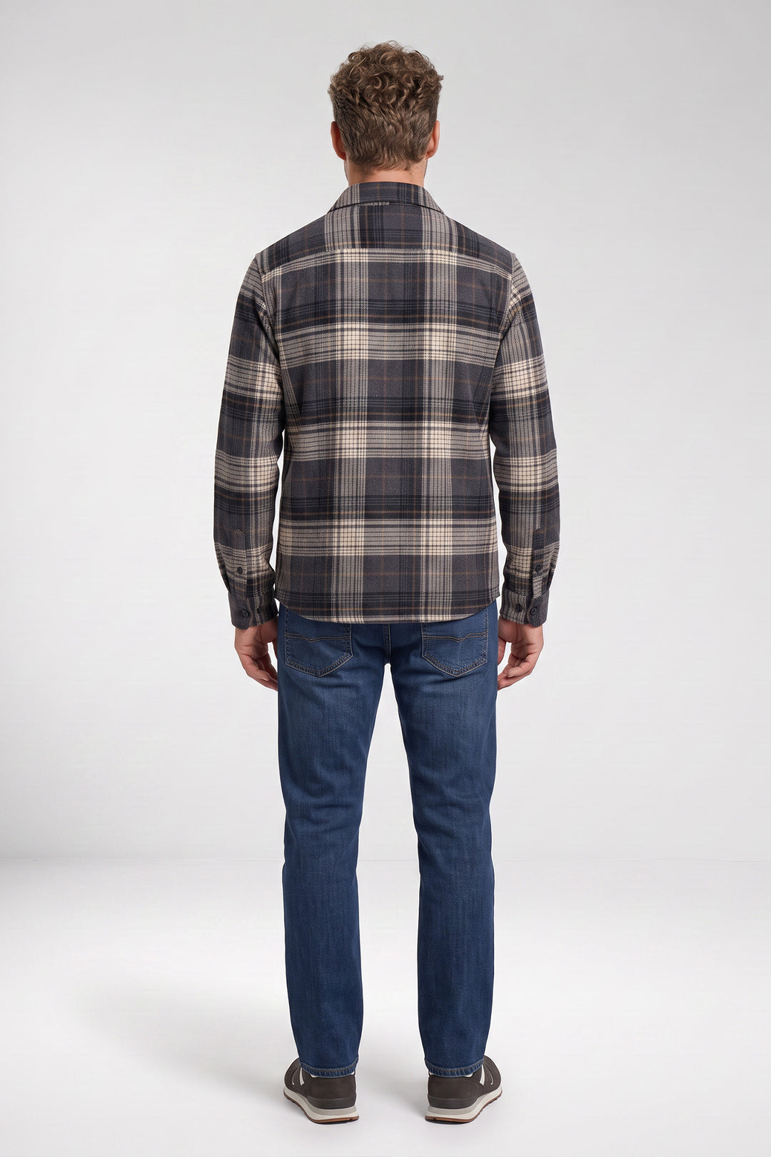 Salerno Geruit Overshirt - Blauw