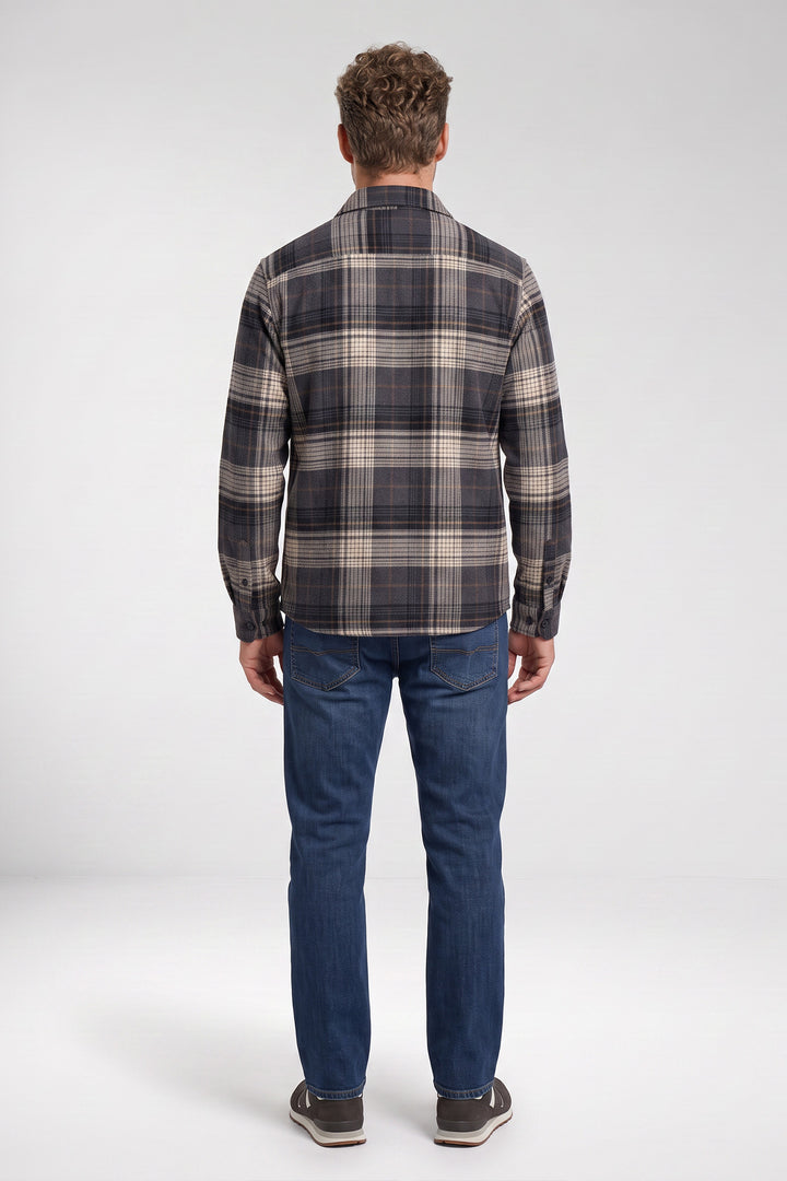 Salerno Geruit Overshirt - Blauw