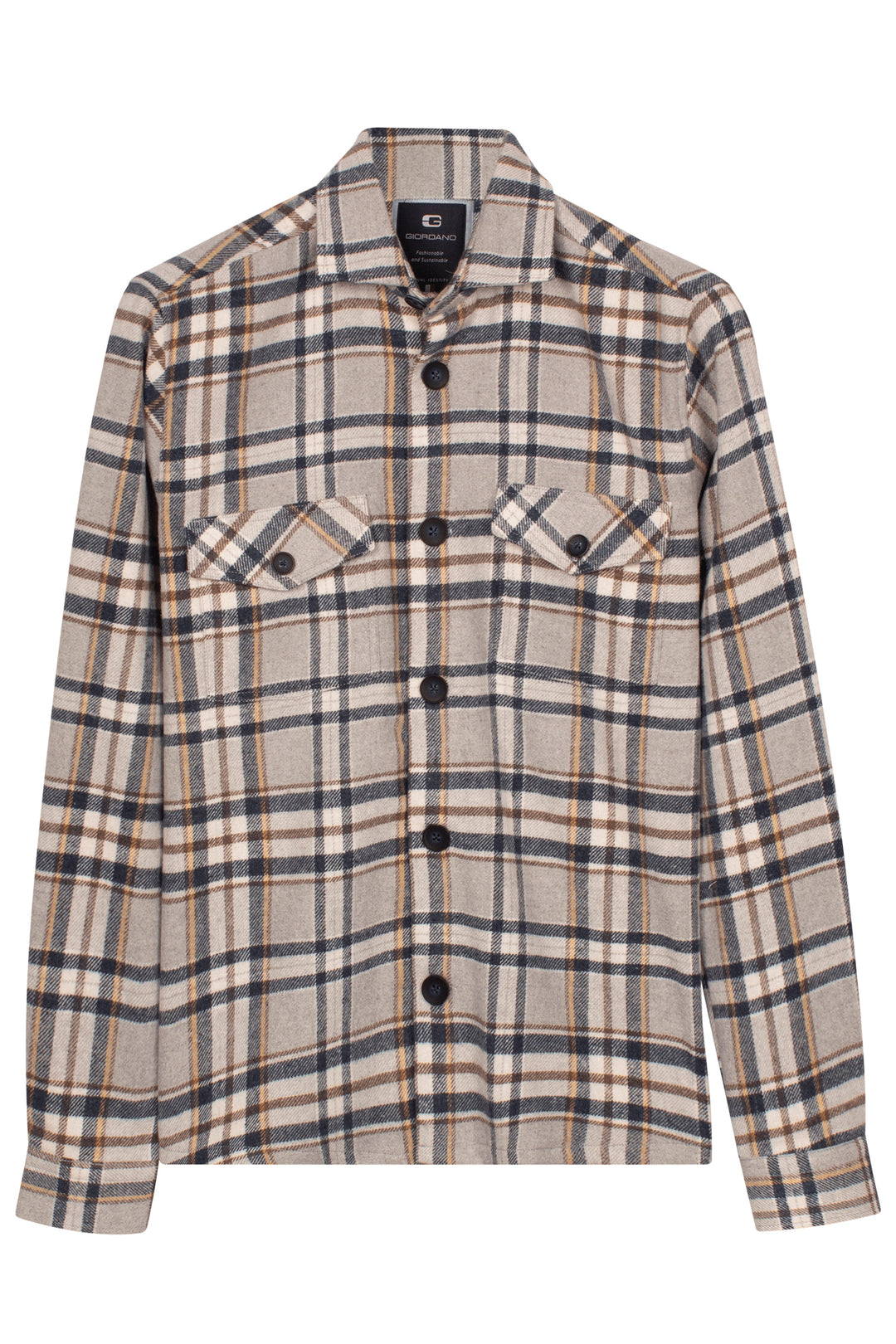 Salerno Geruit Overshirt - Blauw