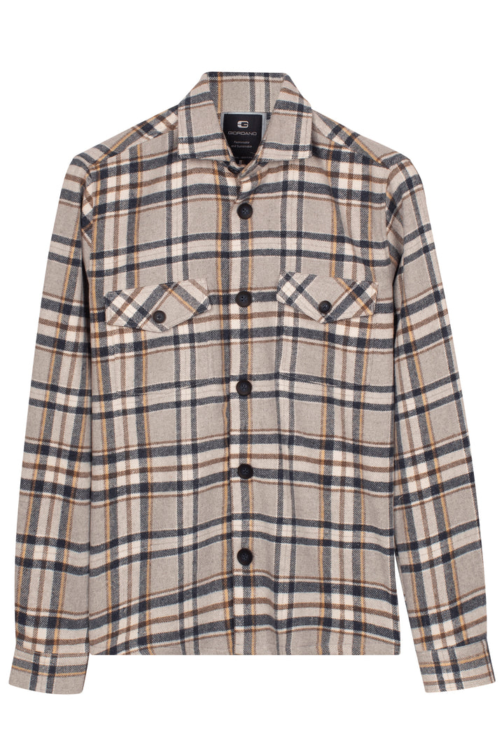 Salerno Geruit Overshirt - Blauw