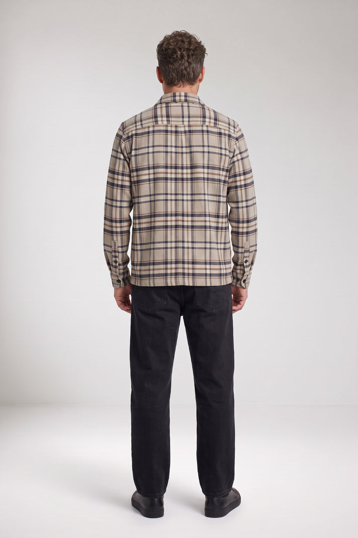 Salerno Geruit Overshirt - Blauw