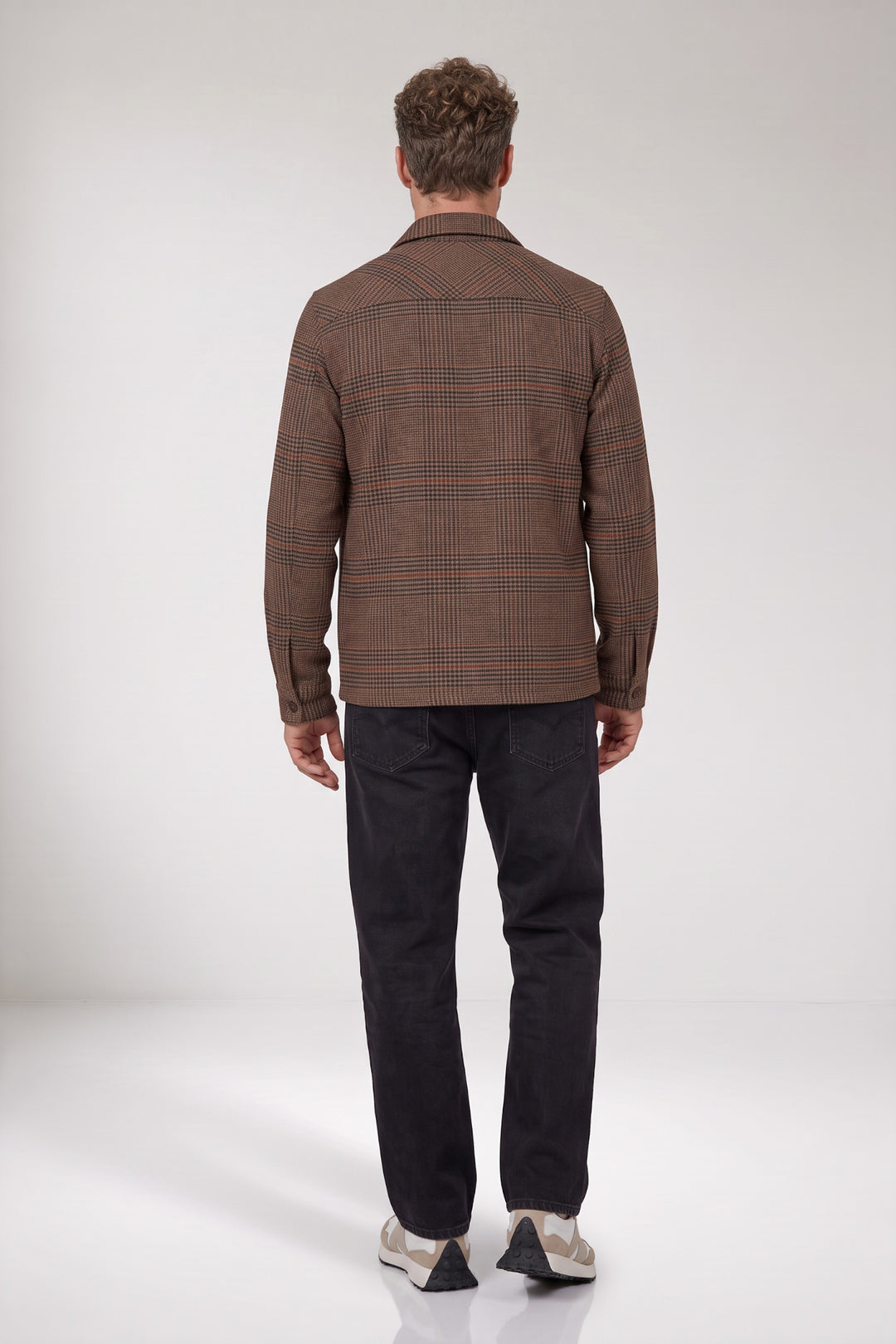 Salerno Houndstooth Flanel Overshirt - Blauw