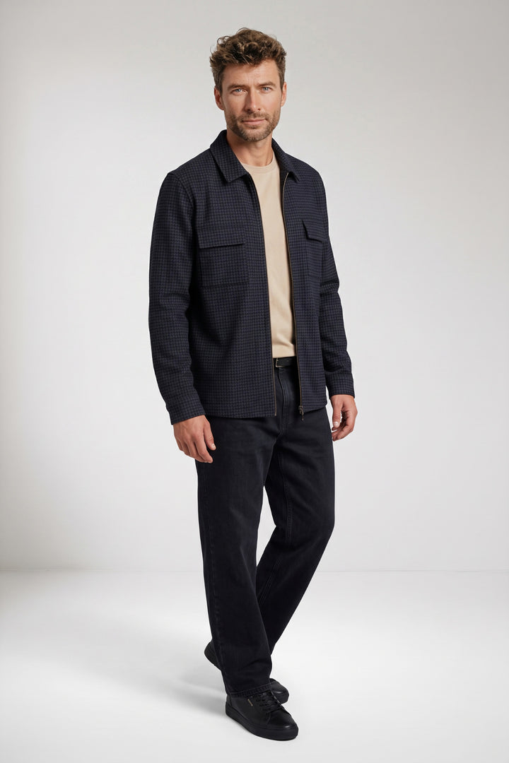 Carissio Houndstooth Overshirt - Blauw