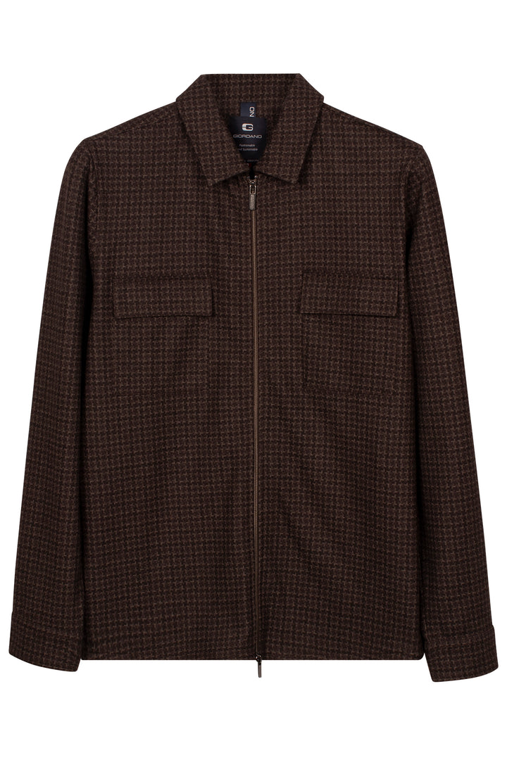 Carissio Houndstooth Overshirt - Bruin