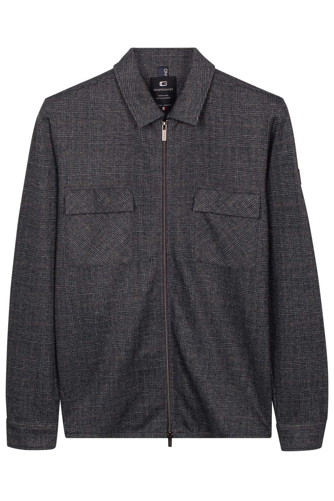 Carissio Geruit Overshirt - Blauw