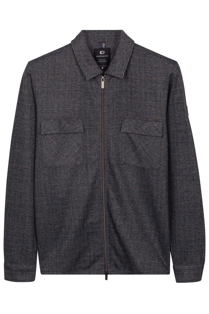Carissio Geruit Overshirt - Blauw