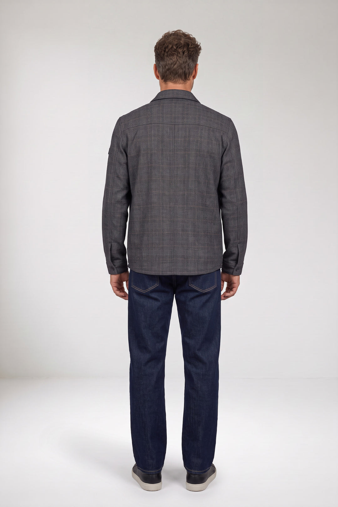 Carissio Geruit Overshirt - Blauw