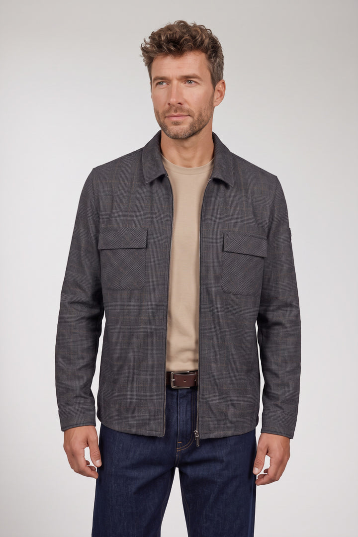 Carissio Geruit Overshirt - Blauw