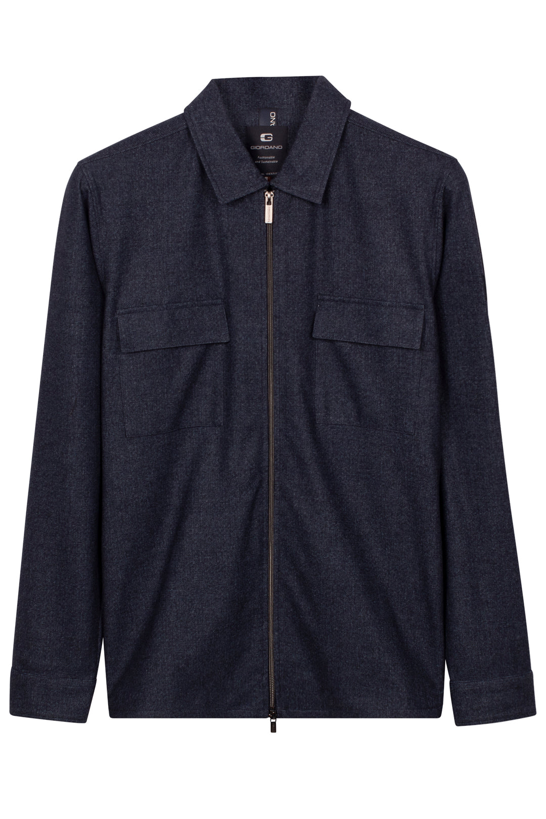 Vercelli Printed Wool Touch Overshirt - Blauw