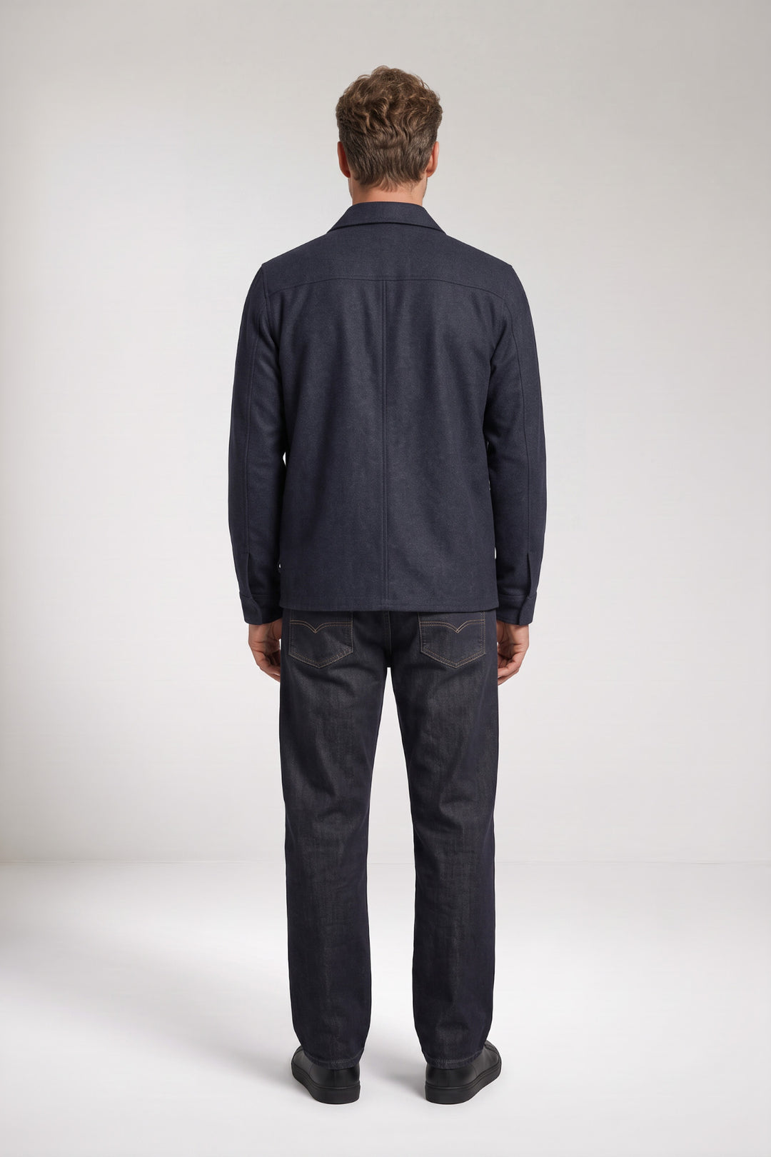 Vercelli Printed Wool Touch Overshirt - Blauw