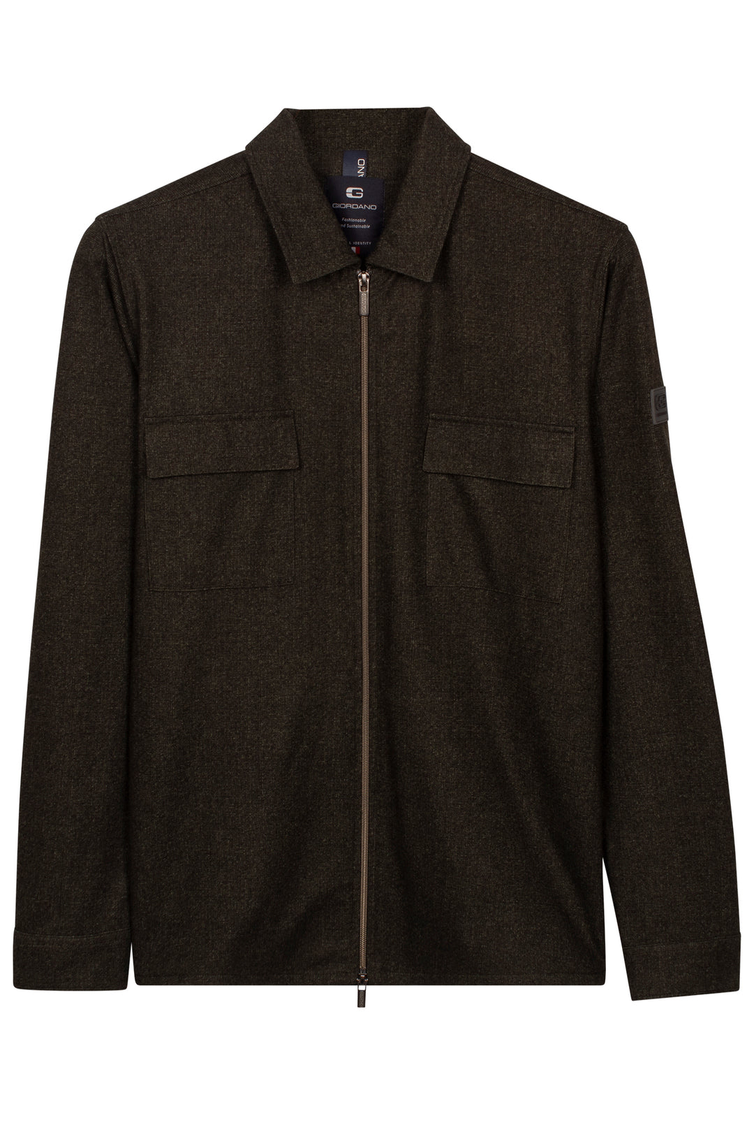 Vercelli Printed Wool Touch Overshirt - Groen