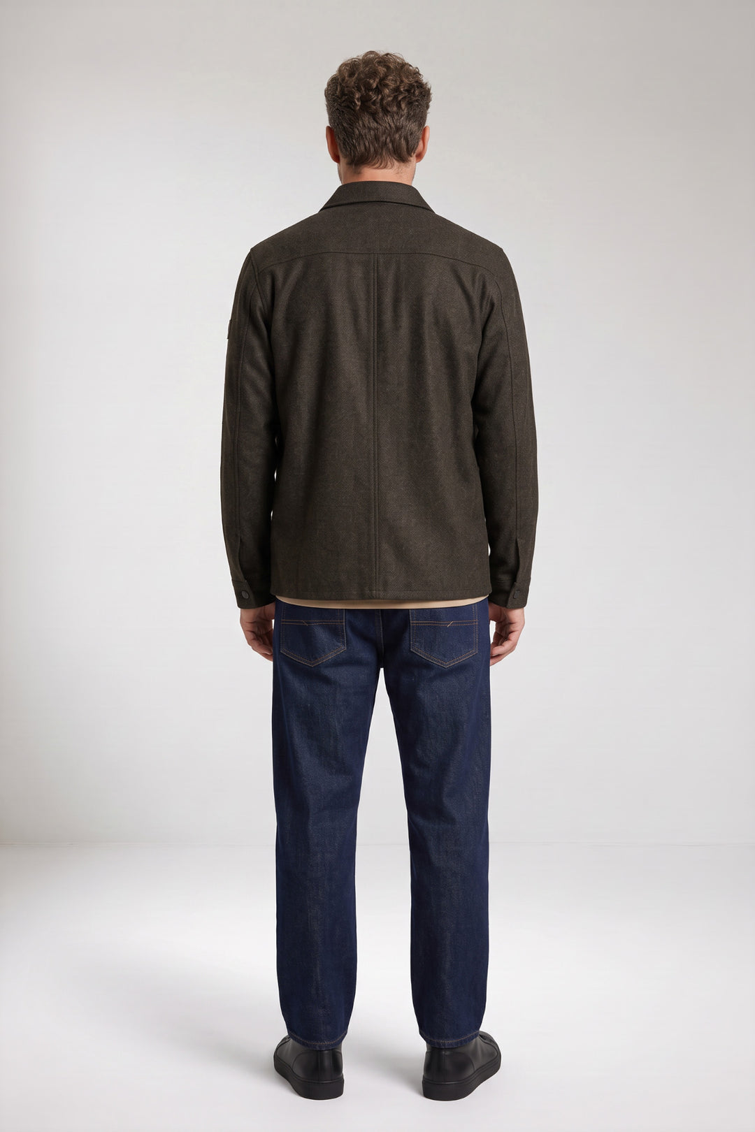 Vercelli Printed Wool Touch Overshirt - Groen