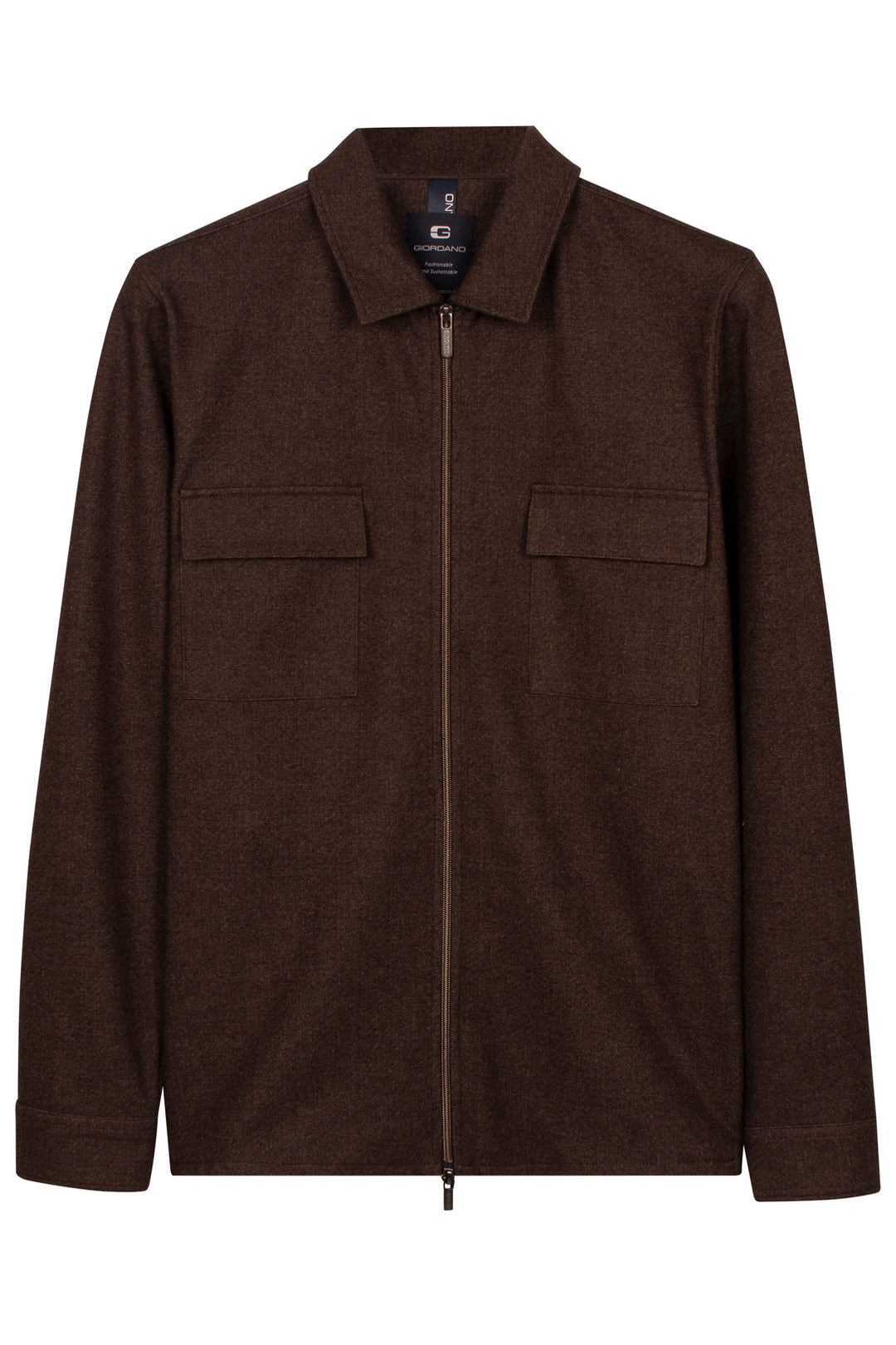 Vercelli Printed Wool Touch Overshirt - Bruin