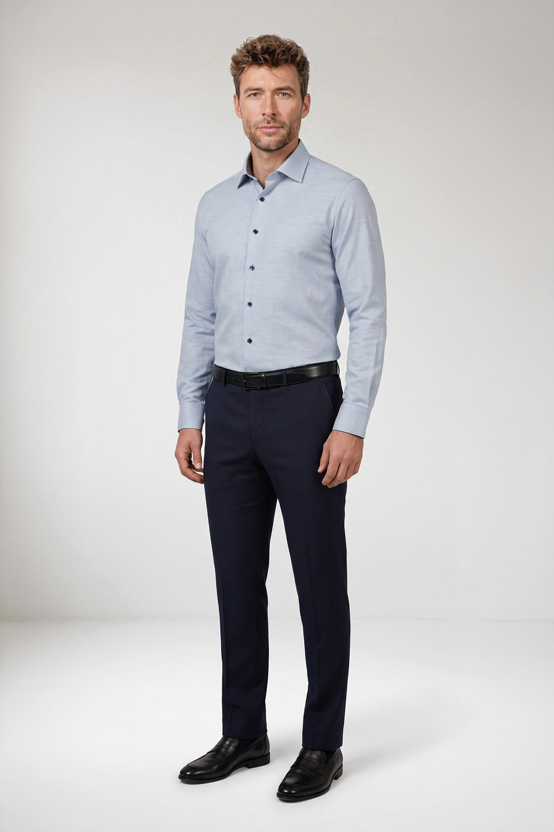Belmonte Button Under Oxford Overhemd - Blauw