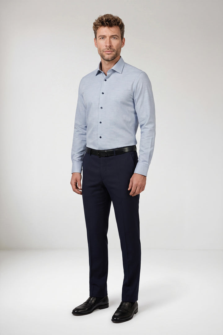 Belmonte Button Under Oxford Overhemd - Blauw