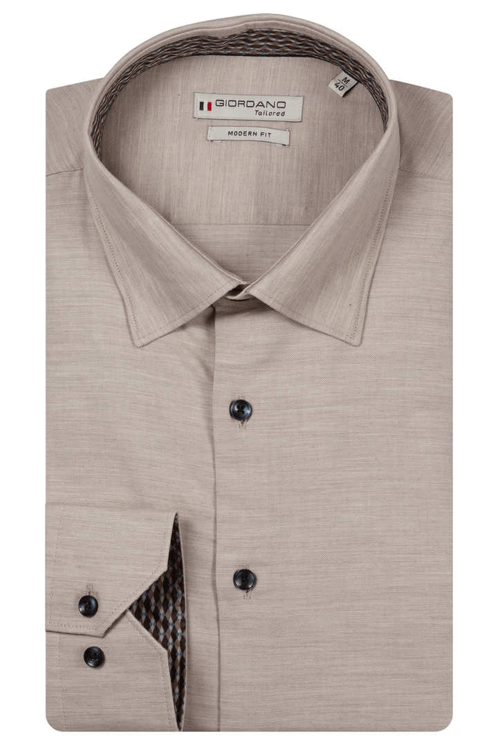Belmonte Button Under Oxford Overhemd - Beige