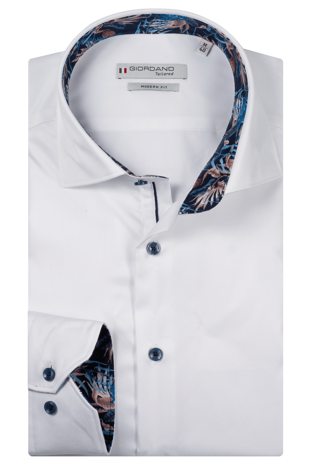 Locarno Semi-Cutaway Two-ply Overhemd - Wit