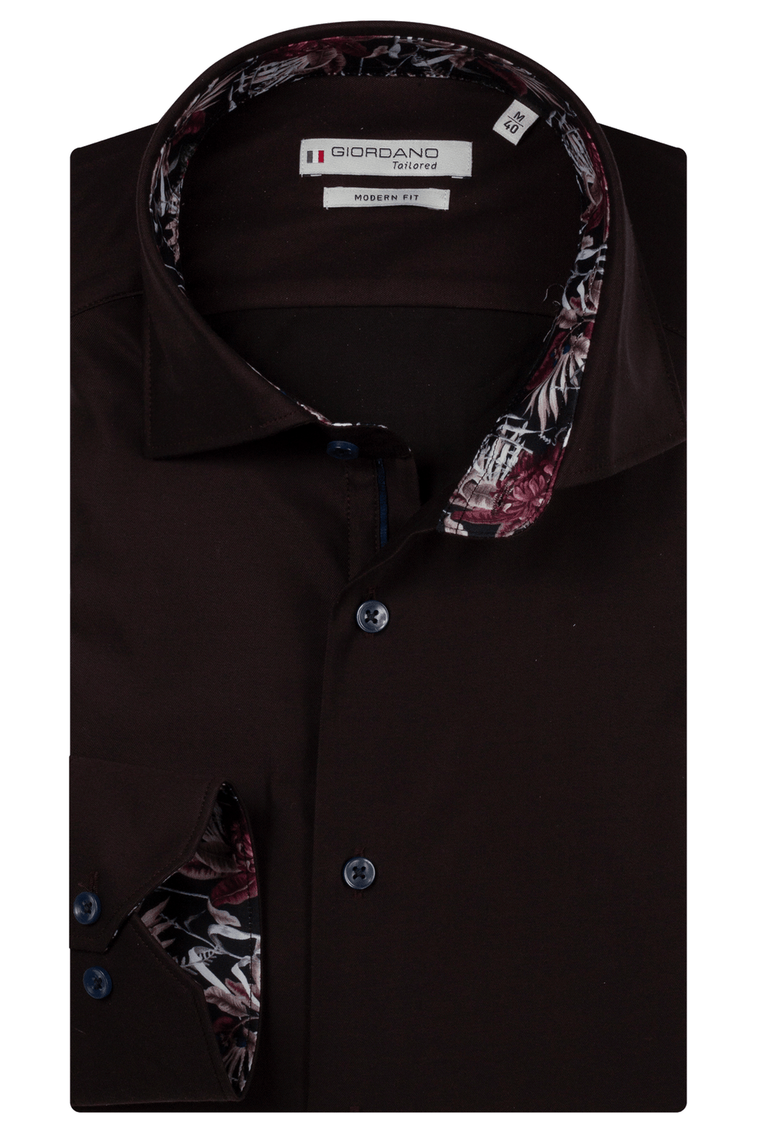 Locarno Semi-Cutaway Two-ply Overhemd - Bordeaux