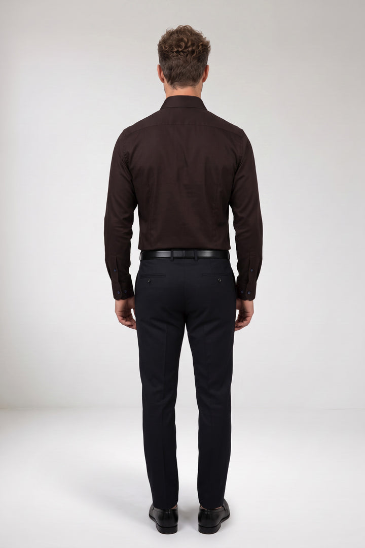 Locarno Semi-Cutaway Two-ply Overhemd - Bordeaux
