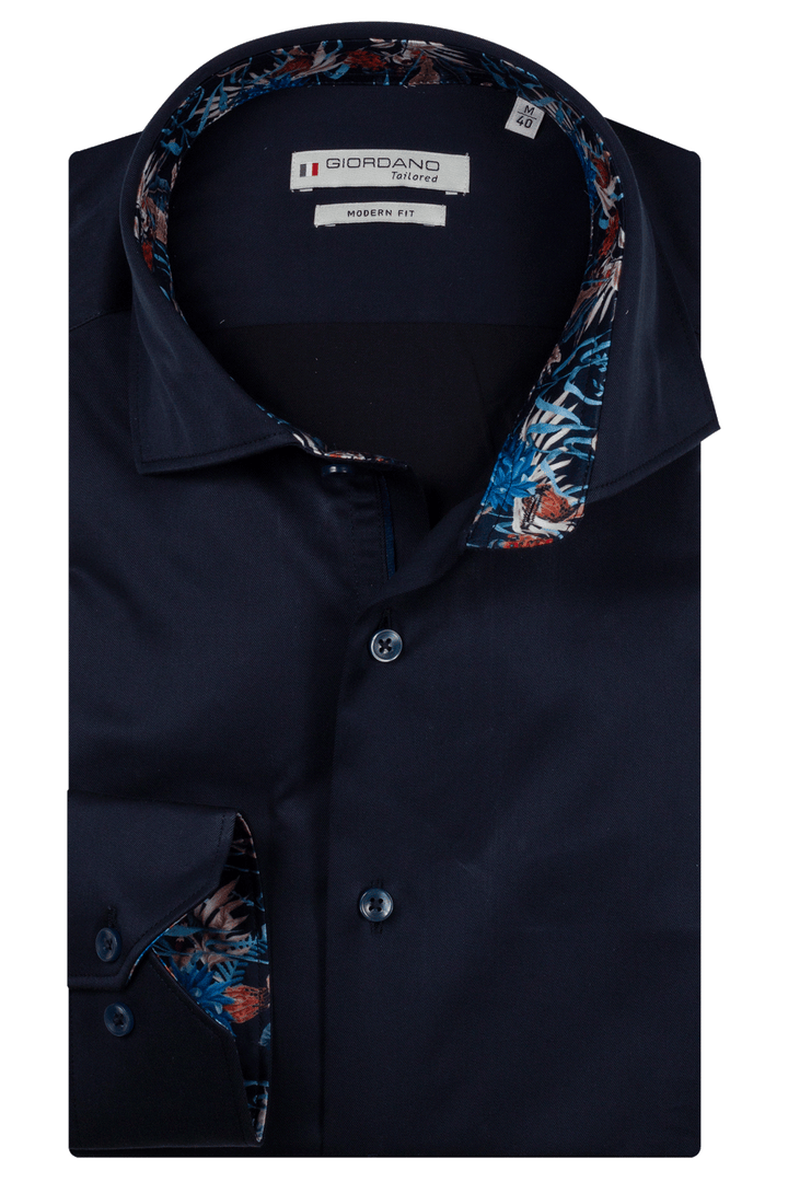 Locarno Semi-Cutaway Two-ply Overhemd - Blauw