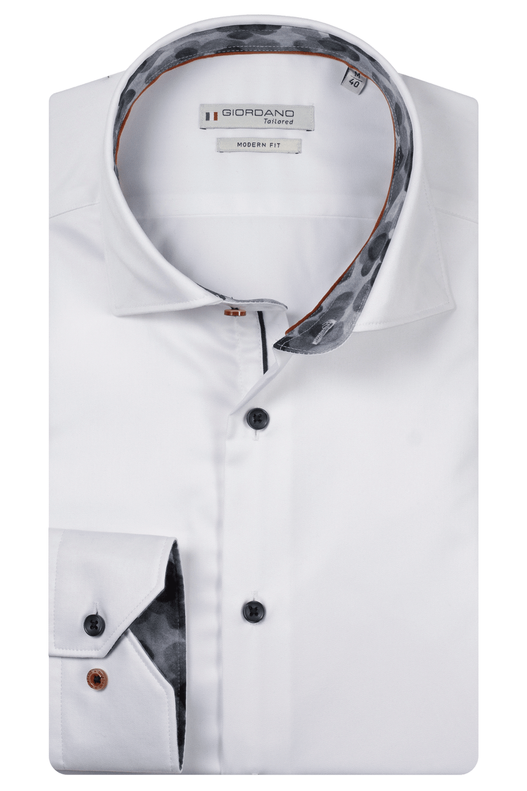 Locarno Semi-Cutaway Two-ply Overhemd - Wit
