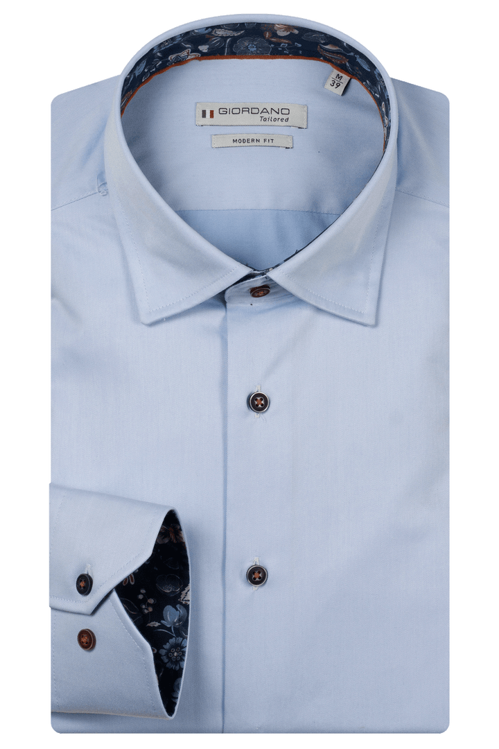 Belmonte Button Under Two-ply Overhemd - Lichtblauw