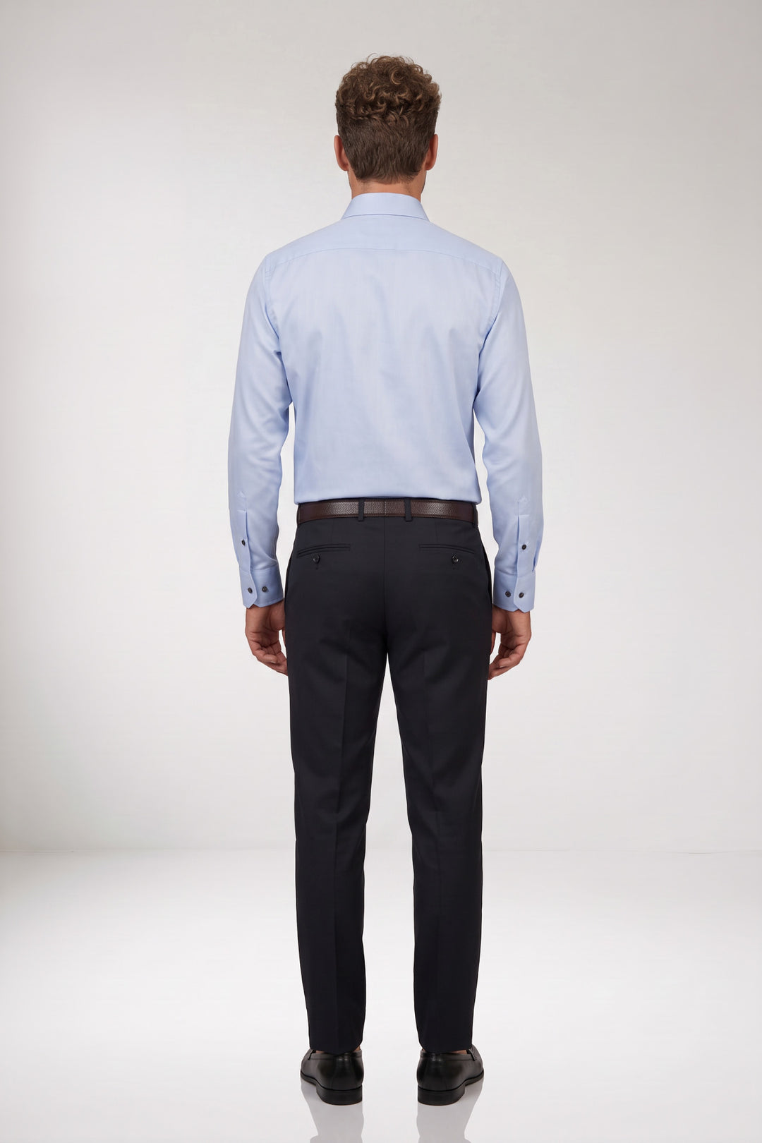 Belmonte Button Under Two-ply Overhemd - Lichtblauw