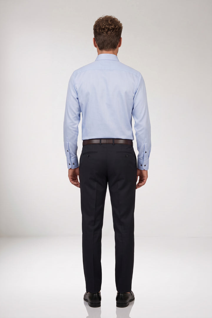 Belmonte Button Under Two-ply Overhemd - Lichtblauw