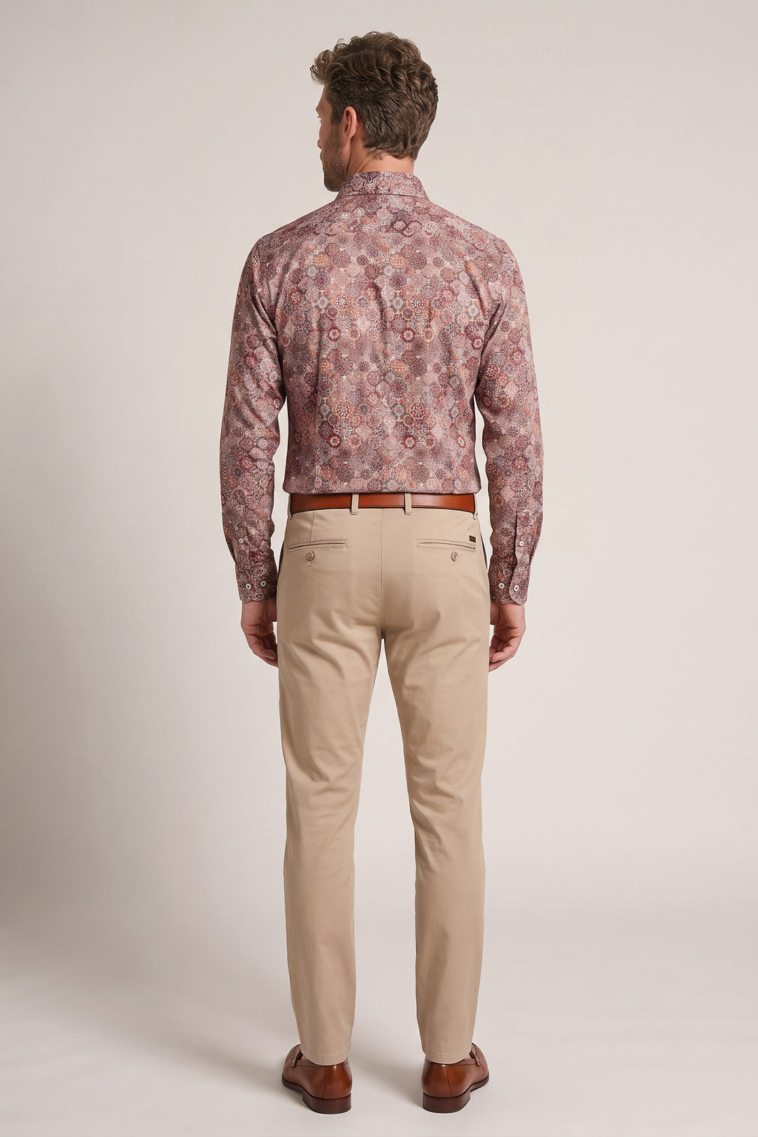 Locarno Semi Cutaway Bloemenprint Overhemd - Rood