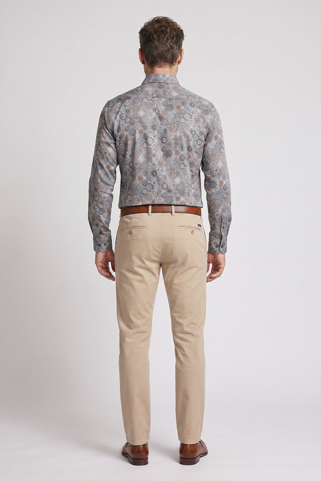 Locarno Semi Cutaway Bloemenprint Overhemd - Donkerblauw