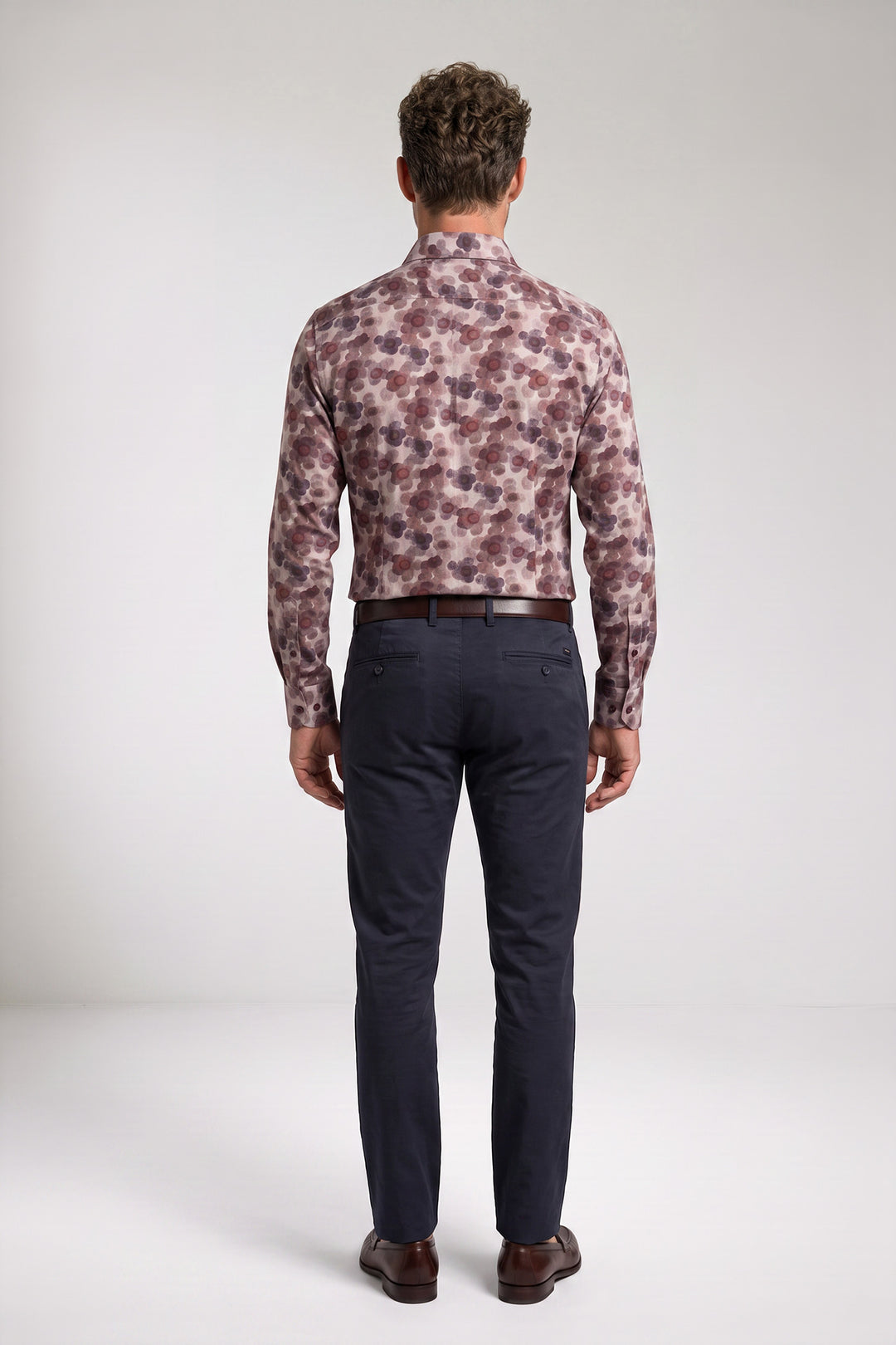 Locarno Semi Cutaway Print Overhemd - Rood