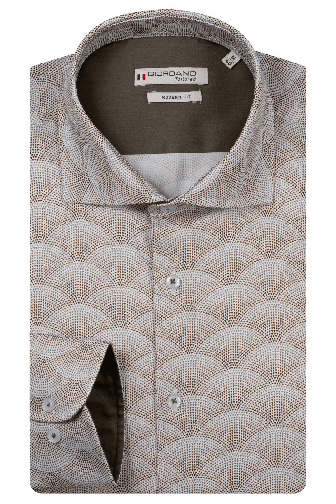 Giordano Locarno Oxford Print Overhemd - Groen