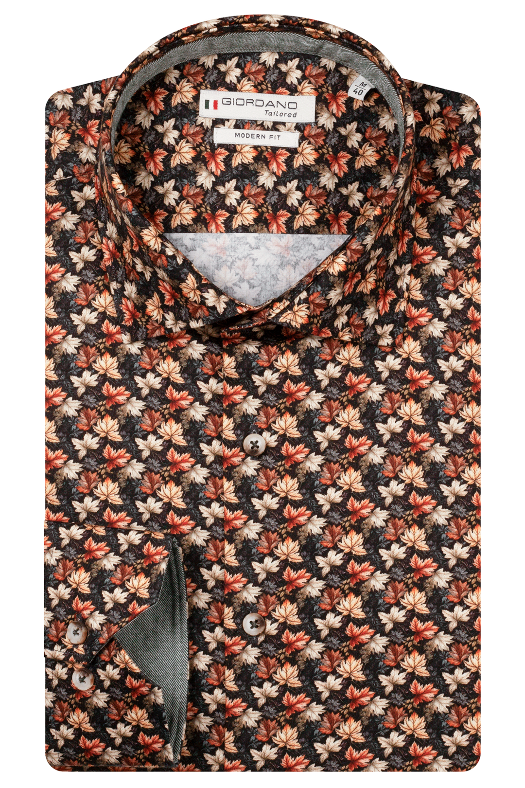 Giordano Maggiore Semi Cutaway Print Overhemd - Blauw