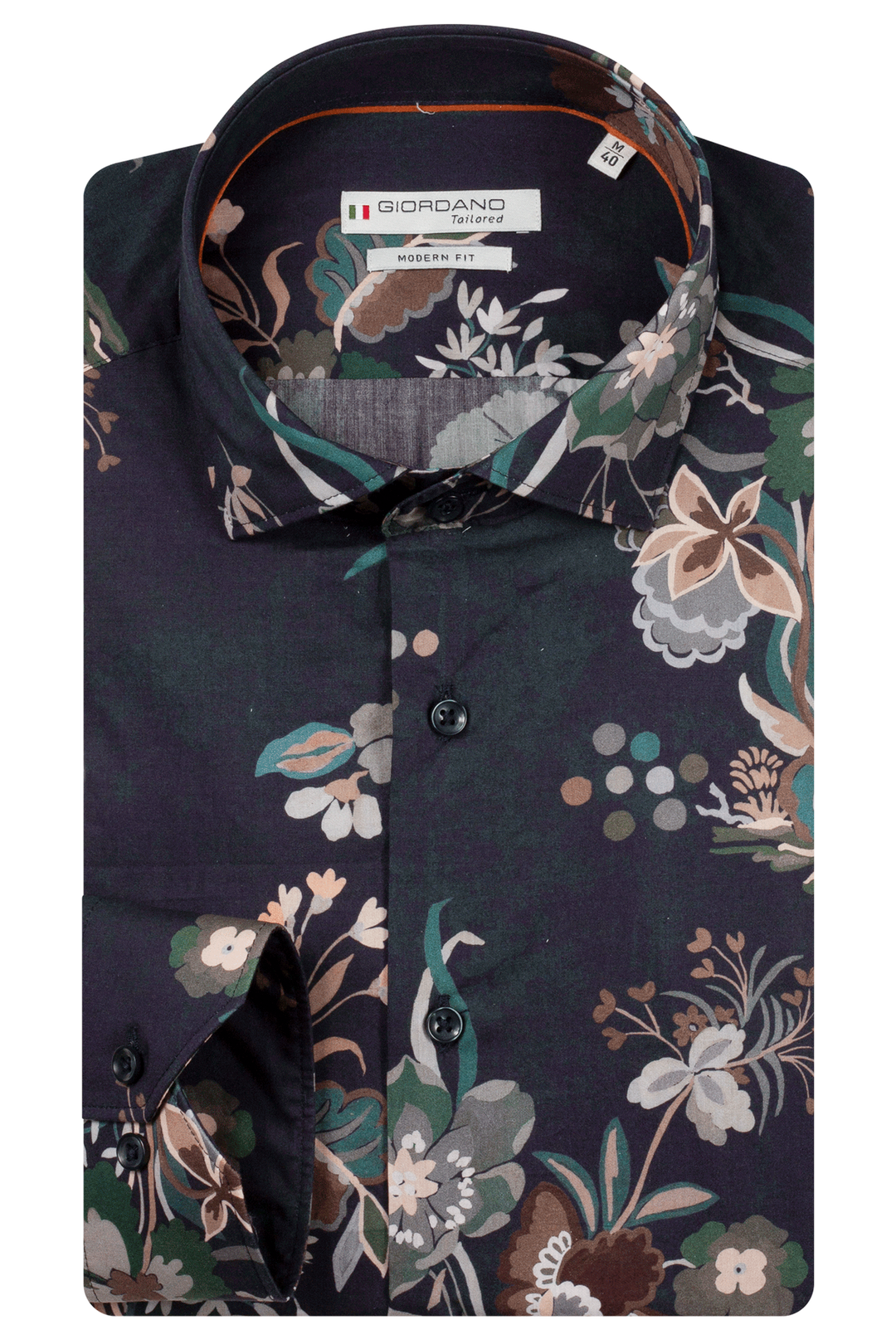 Giordano Maggiore Semi Cutaway Print Overhemd - Blauw