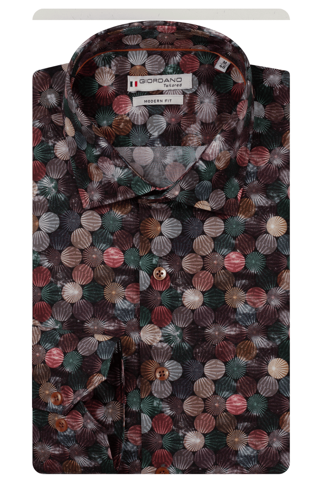 Giordano Maggiore Semi Cutaway Print Overhemd - Roze