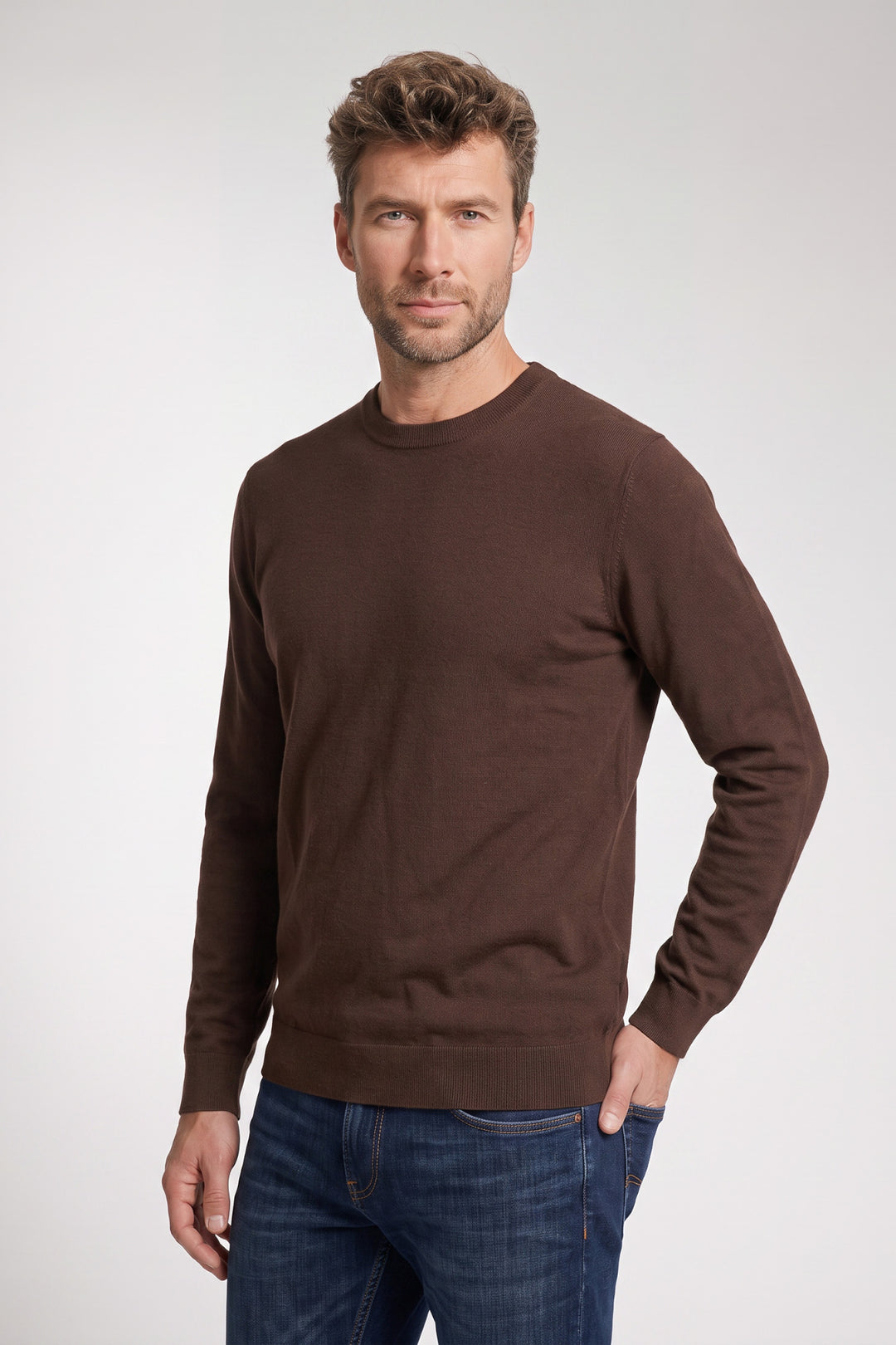 Treviso Tencel™ Lyocell Crewneck Pullover - Bruin
